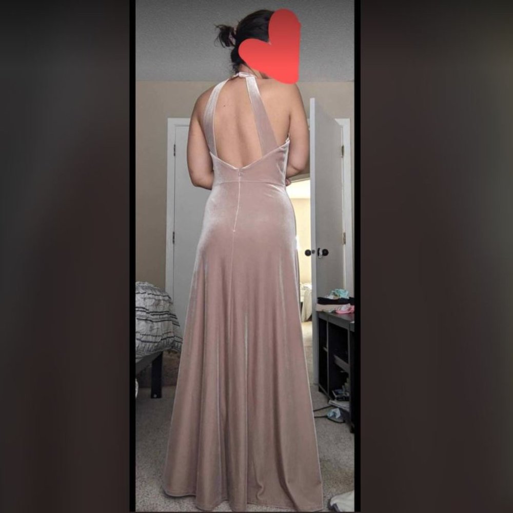 Size 2 revelry champagne velvet dress